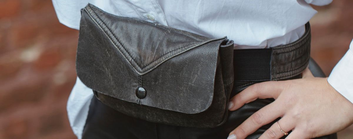 Upcycling-Ledergürteltasche nähen