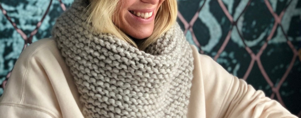 Zum Einkuscheln: grobgestrickter Dreiecksschal