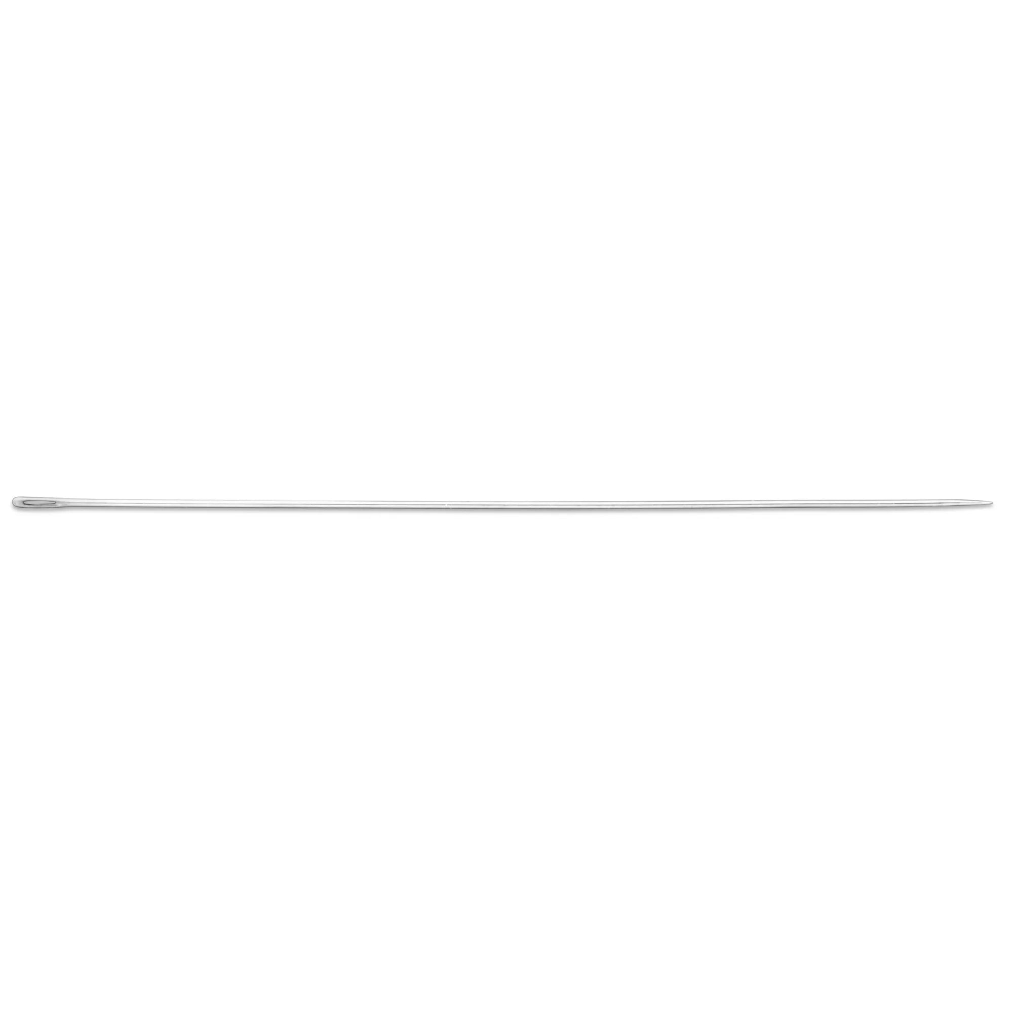 Beading needles with gold or silver eye