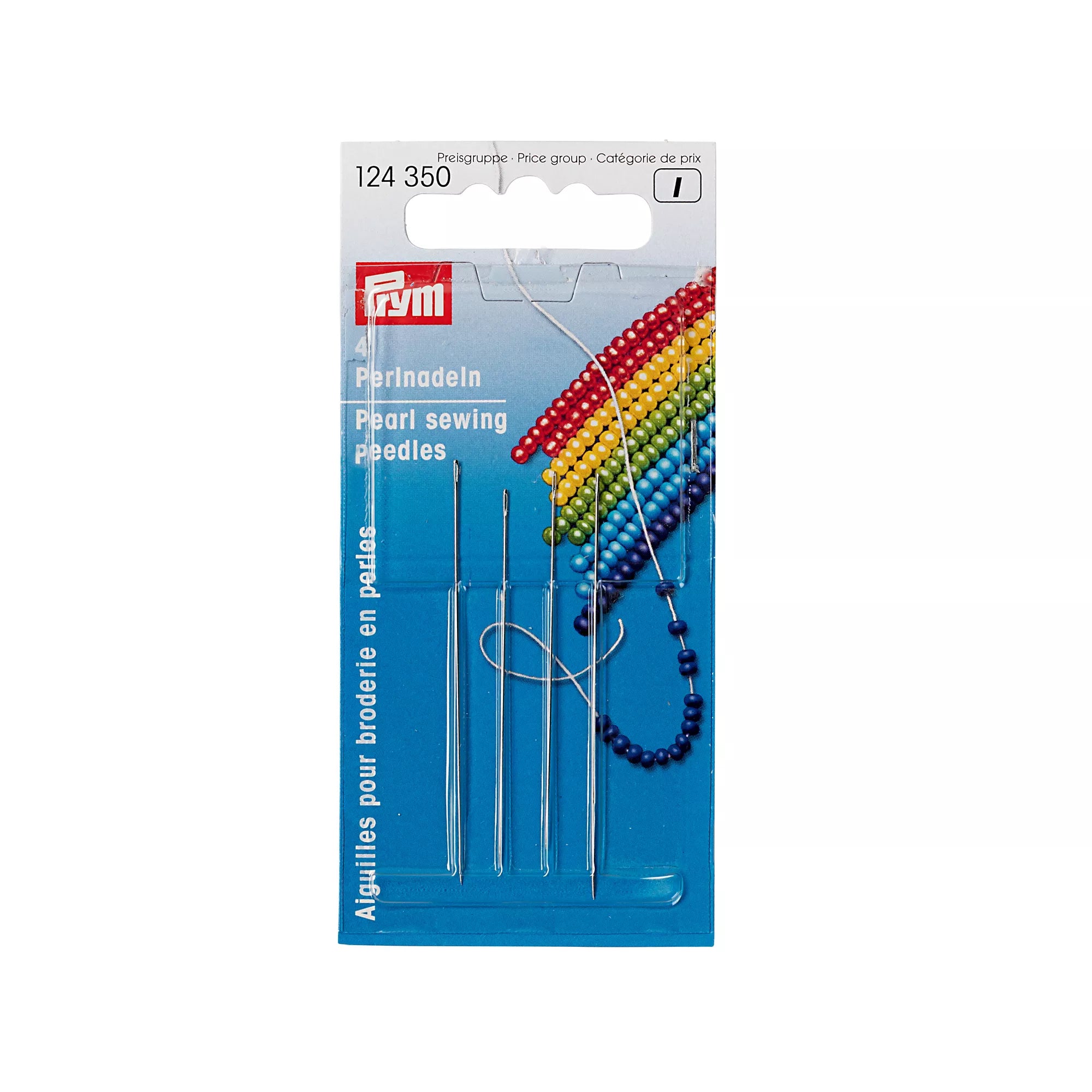 Beading needles with gold or silver eye