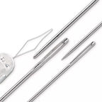 Knitting needle set with and without points + threader