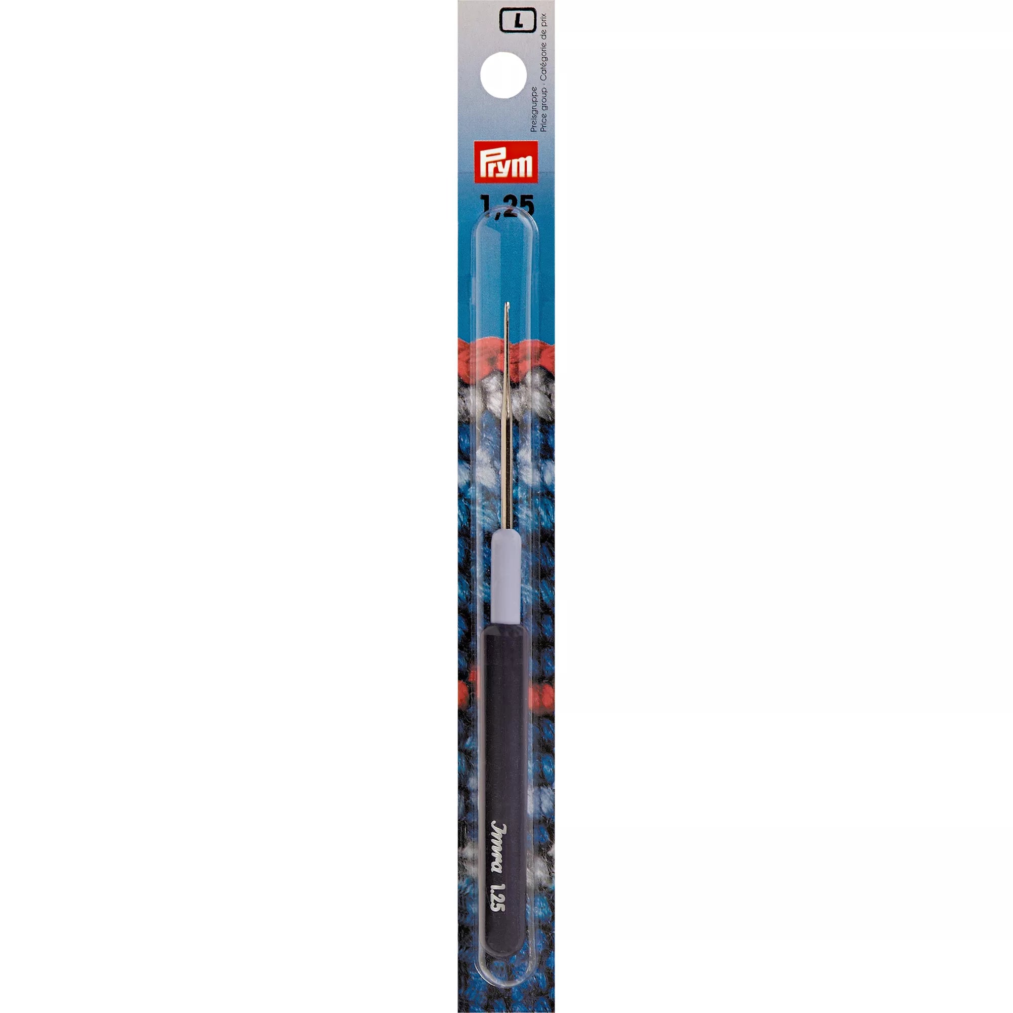 Yarn crochet hooks, IMRA, with plastic handle and protective cap