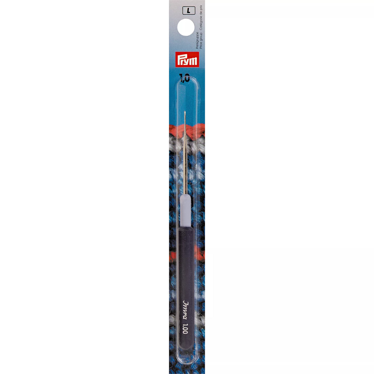 Yarn crochet hooks, IMRA, with plastic handle and protective cap