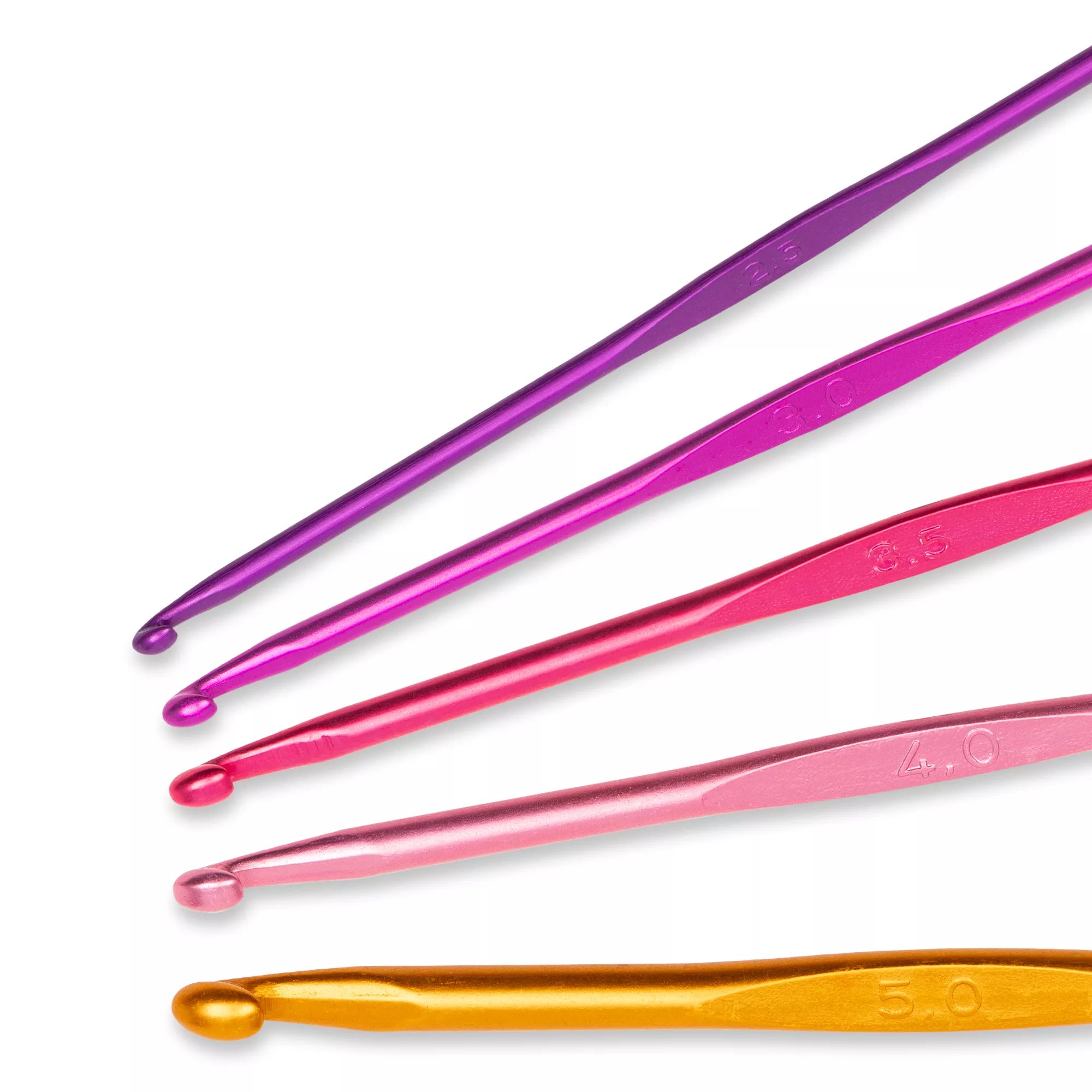 Häkelnadel-Set ALU, farbig 2,5-5,0 mm