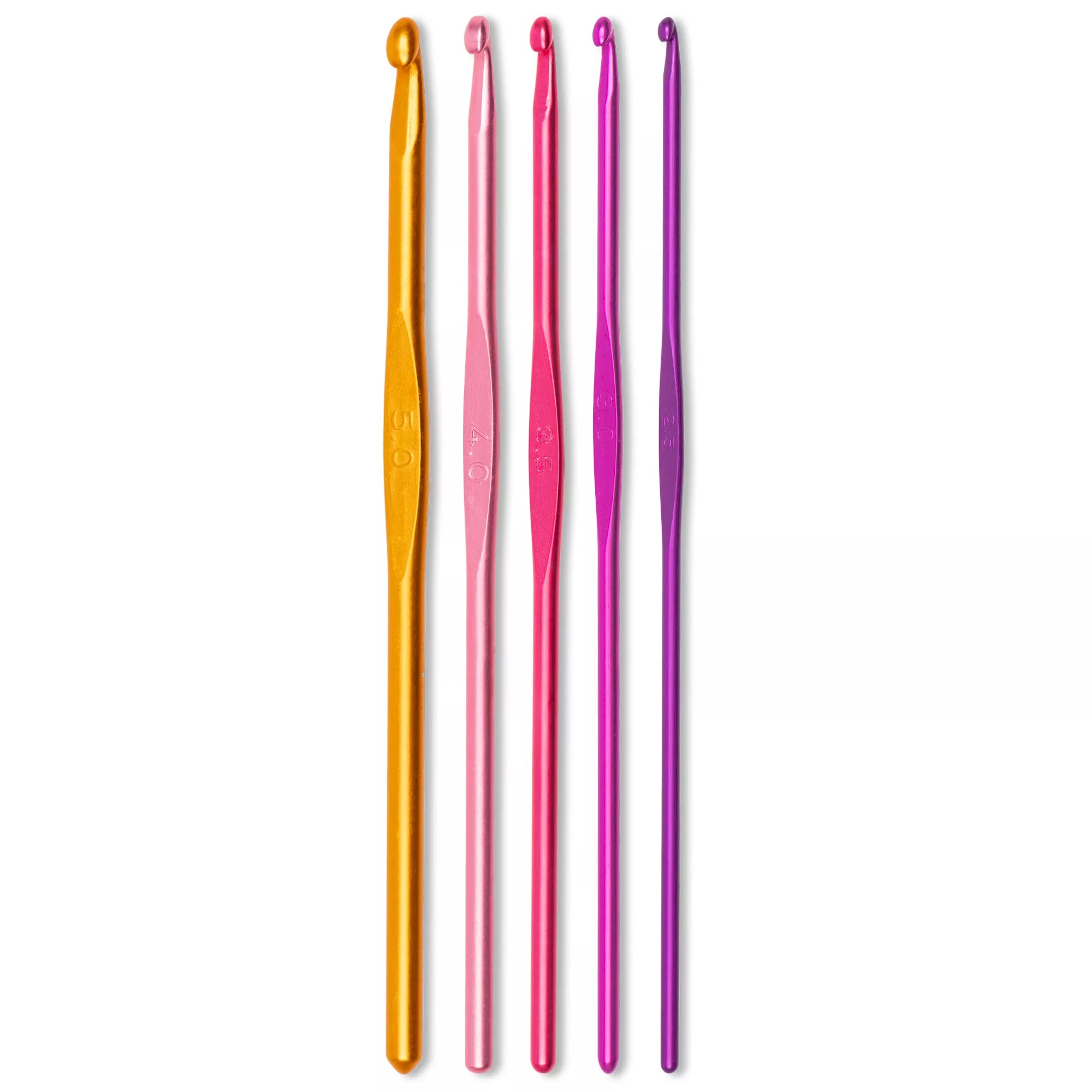 Häkelnadel-Set ALU, farbig 2,5-5,0 mm
