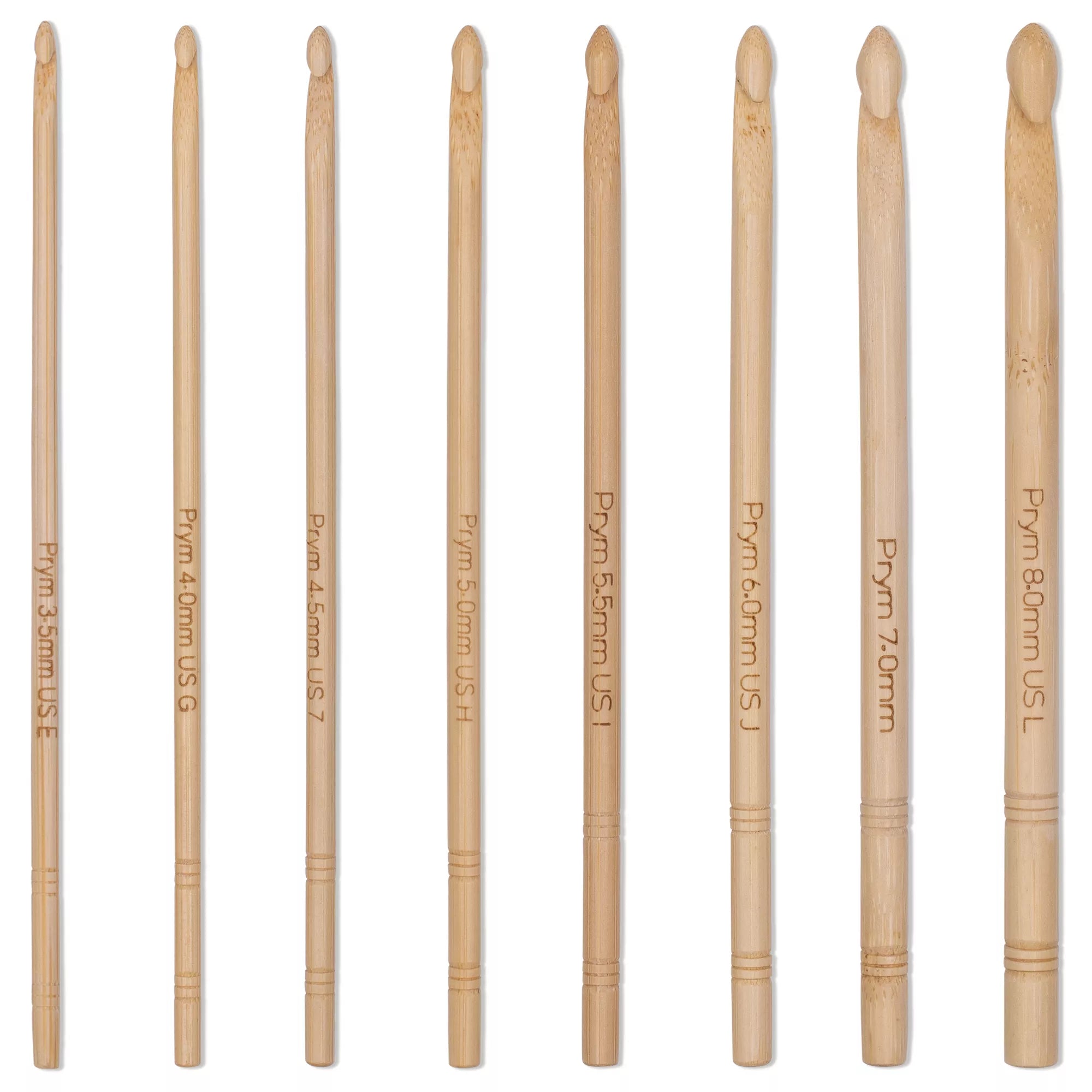 Wollhäkelnadel Set, Bambus, Prym 1530, 3,5-8,0 mm