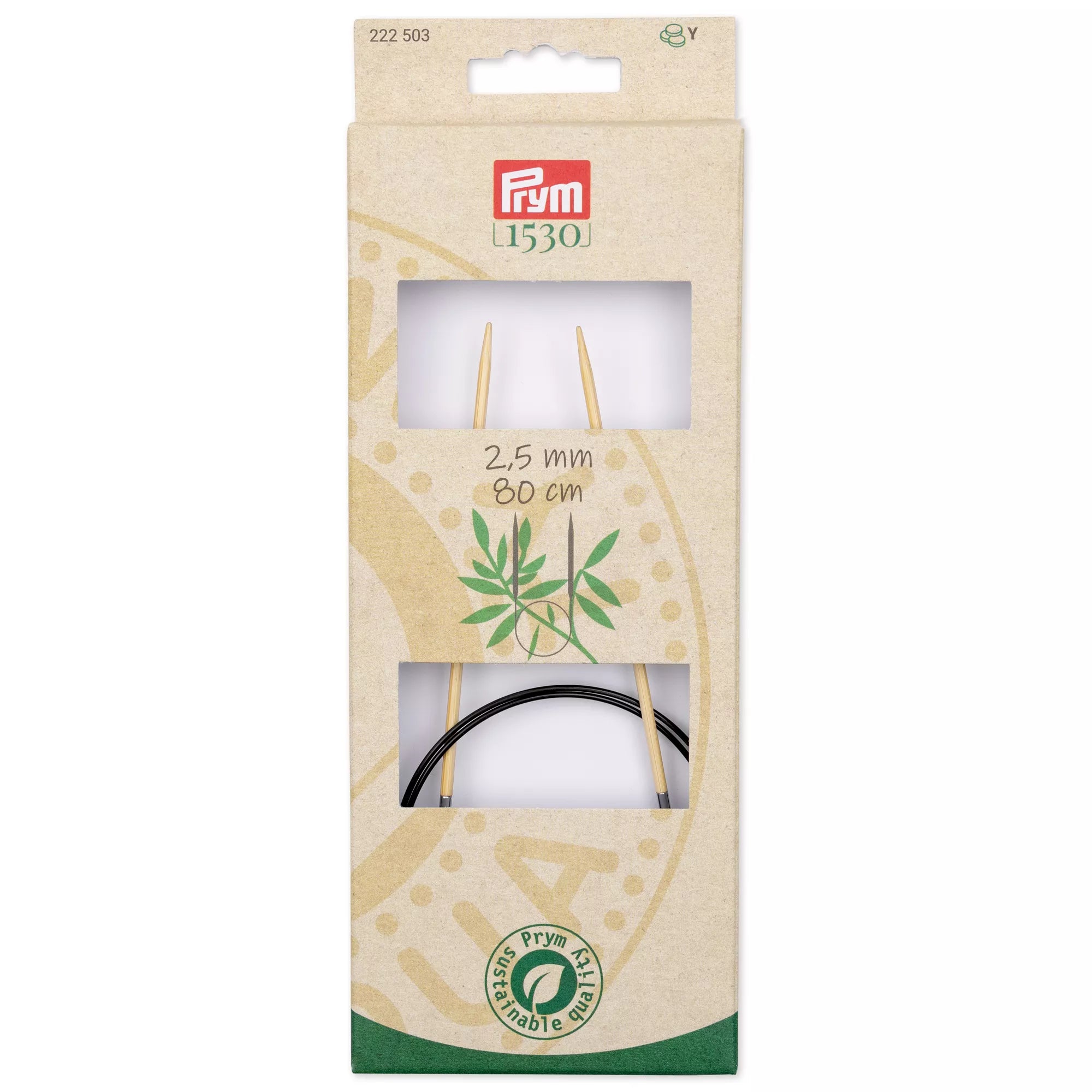 Circular Knitting Needles Bamboo, Prym 1530