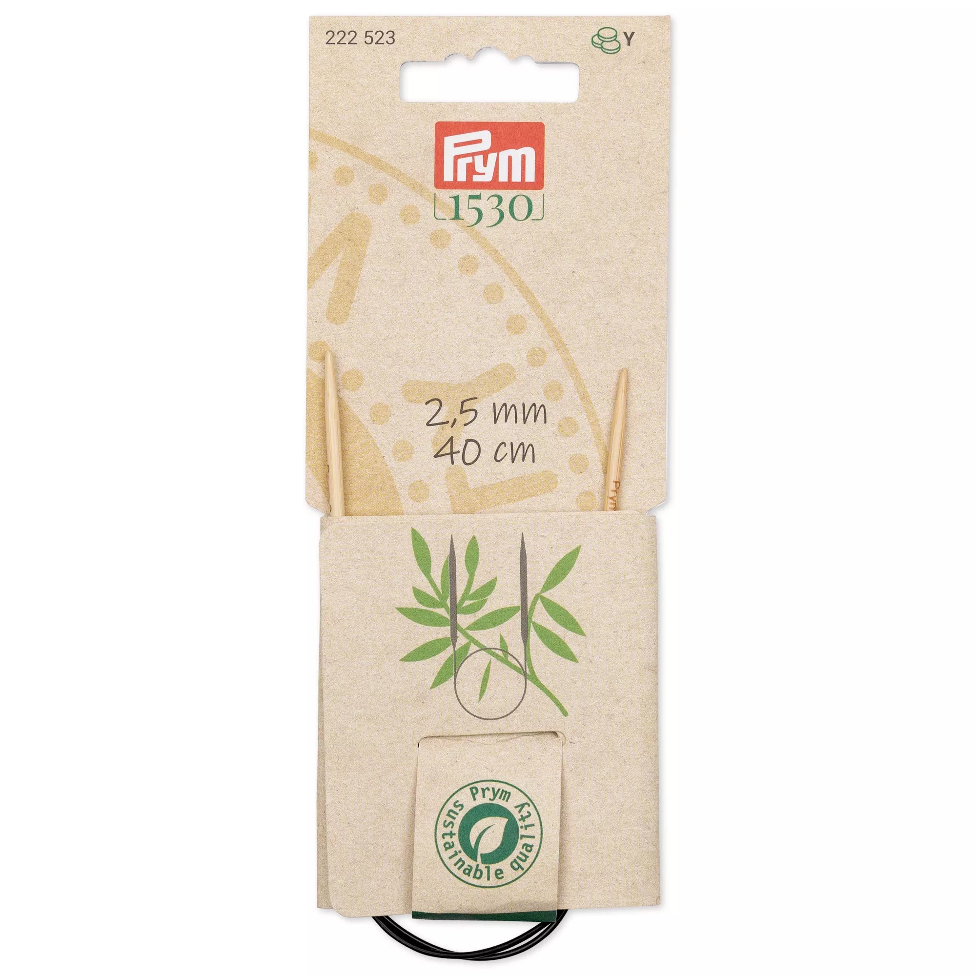 Circular Knitting Needles Bamboo, Prym 1530