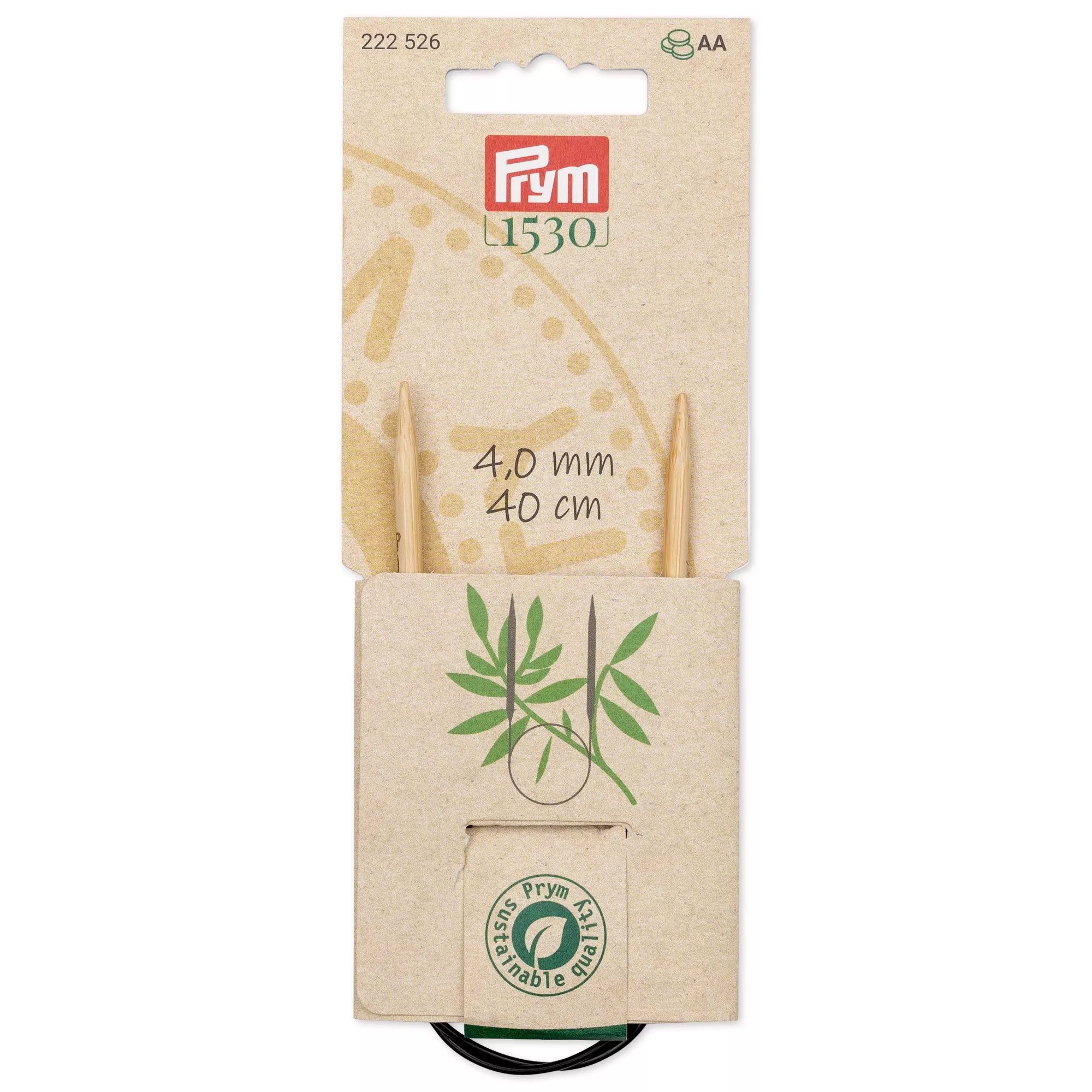 Circular Knitting Needles Bamboo, Prym 1530