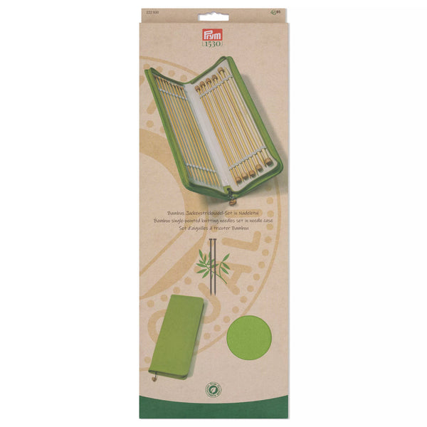 Knitting Needle Set, Bamboo, Prym 1530; 3.0-8.0 mm, 33 cm