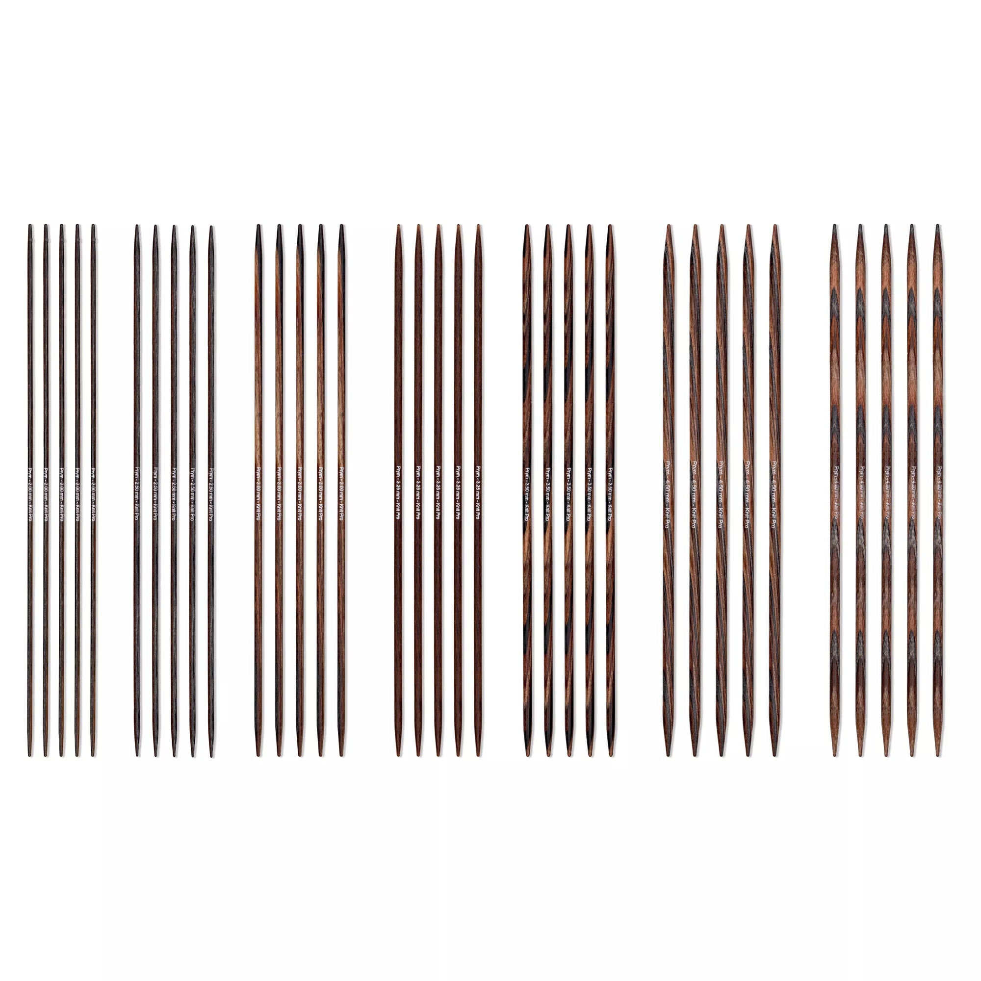 Double Pointed Needle Set, Natural, 2.0-4.5 mm
