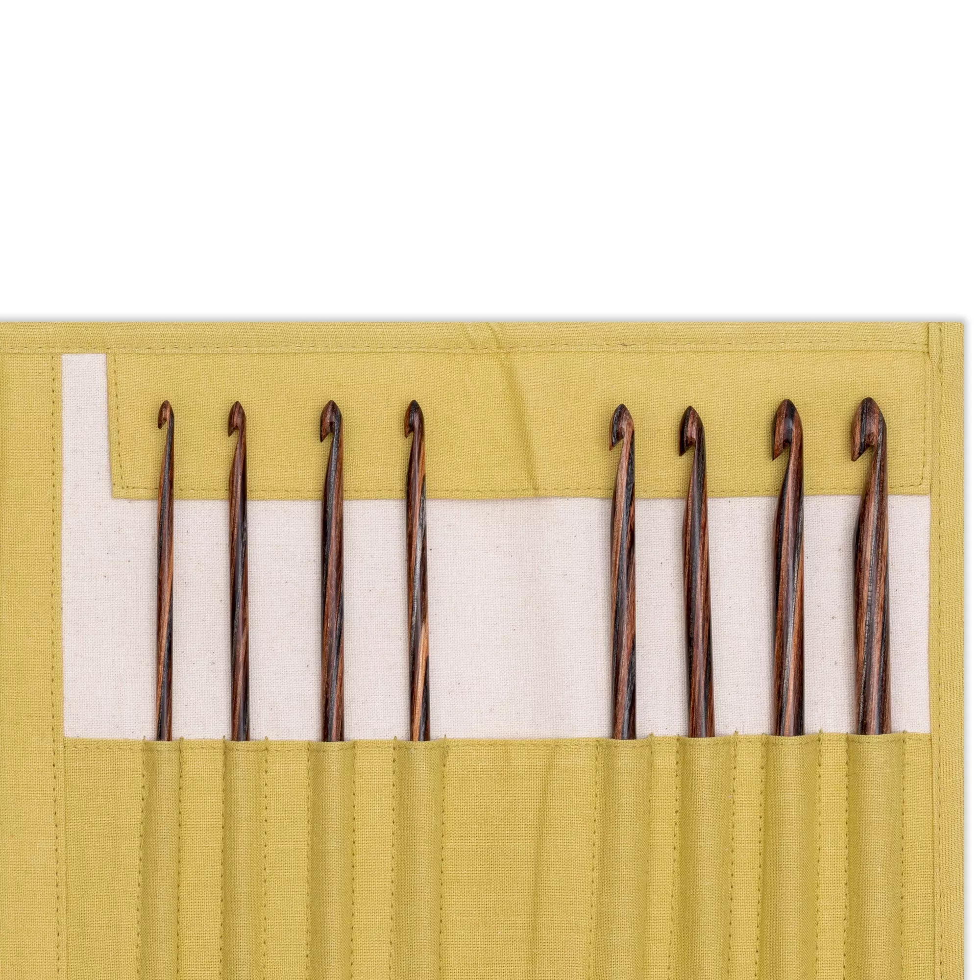 Tunisian Crochet Hooks Set, Natural, 3.5-8.0 mm