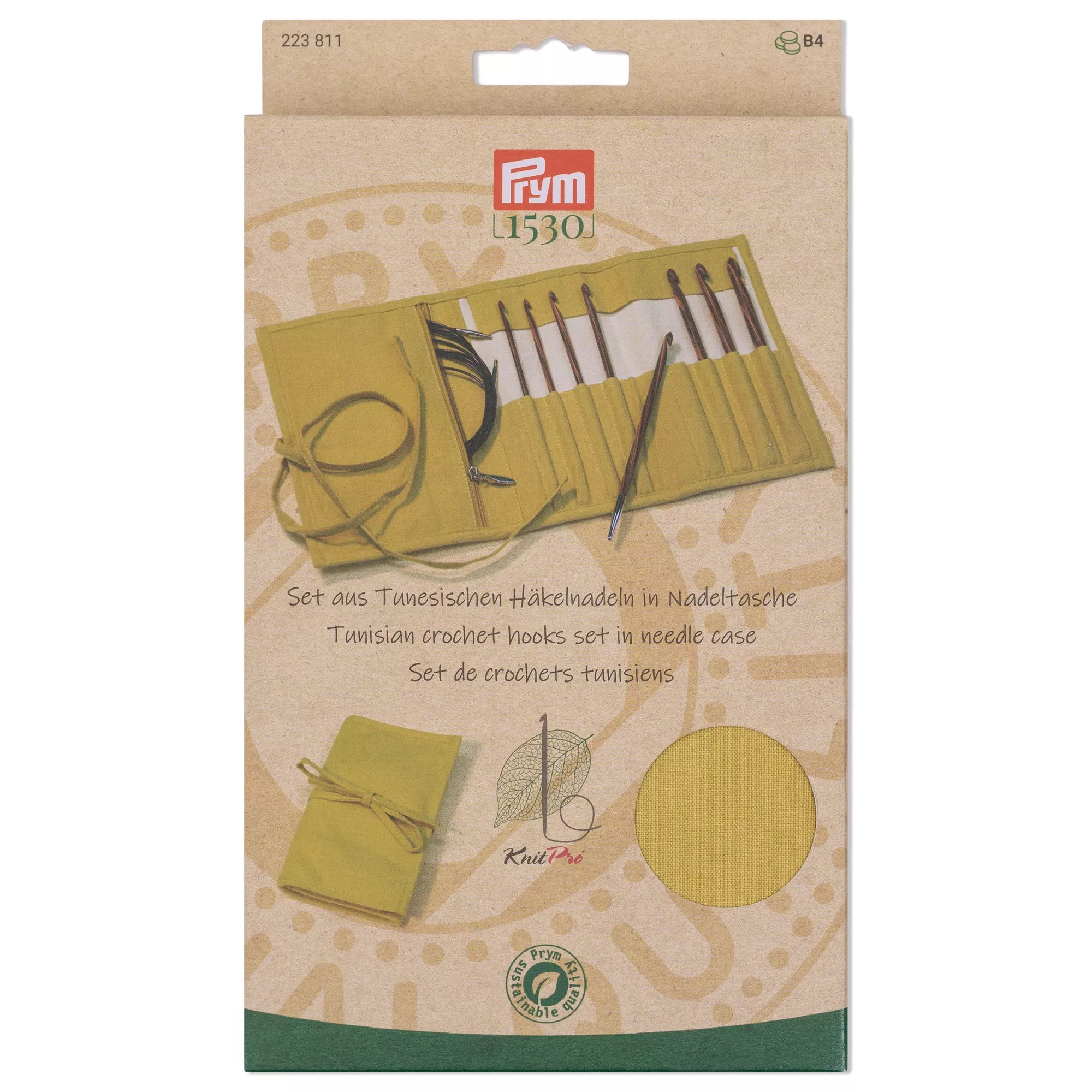 Tunisian Crochet Hooks Set, Natural, 3.5-8.0 mm
