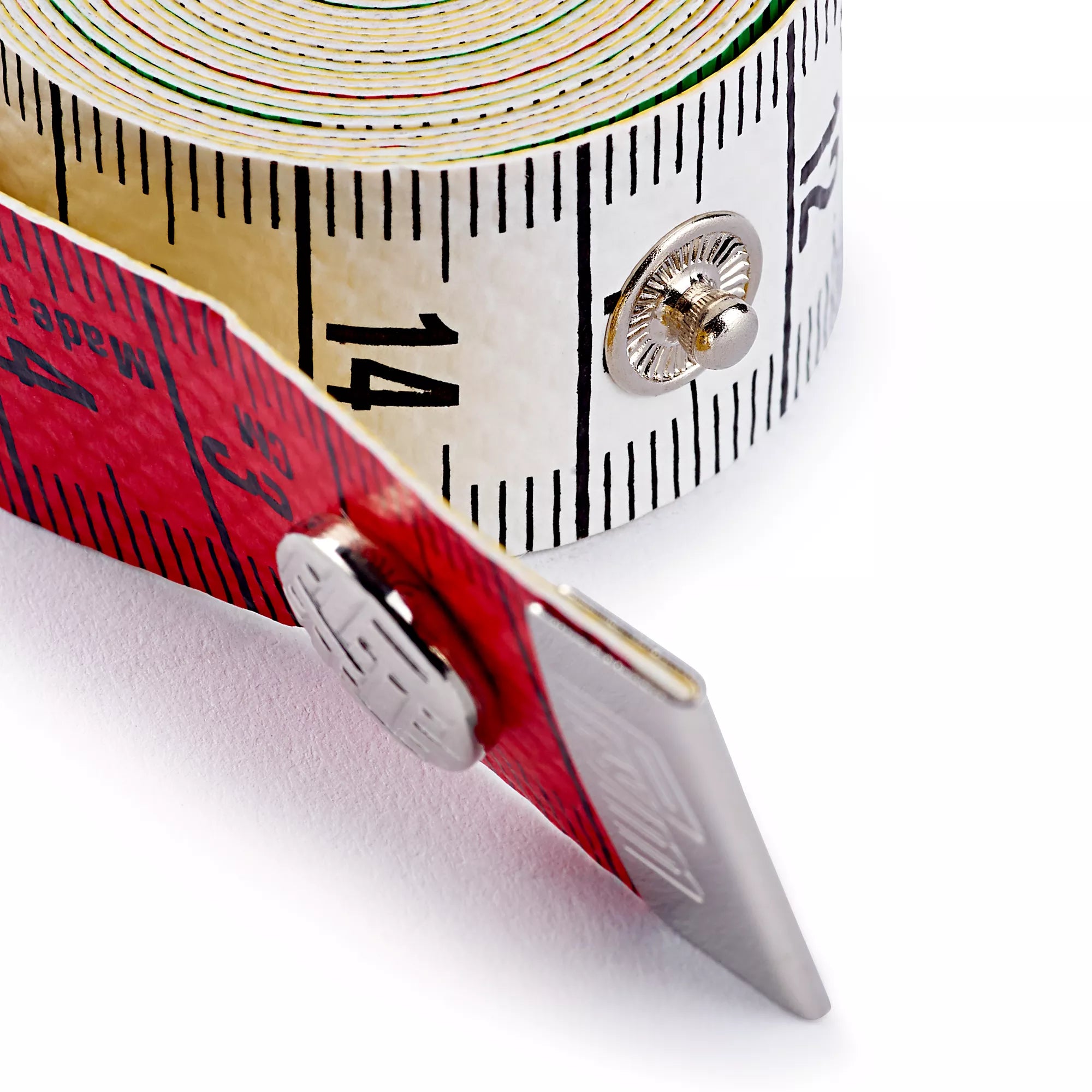 Mètre ruban Color Plus avec bouton, échelle en cm et/ou en pouces