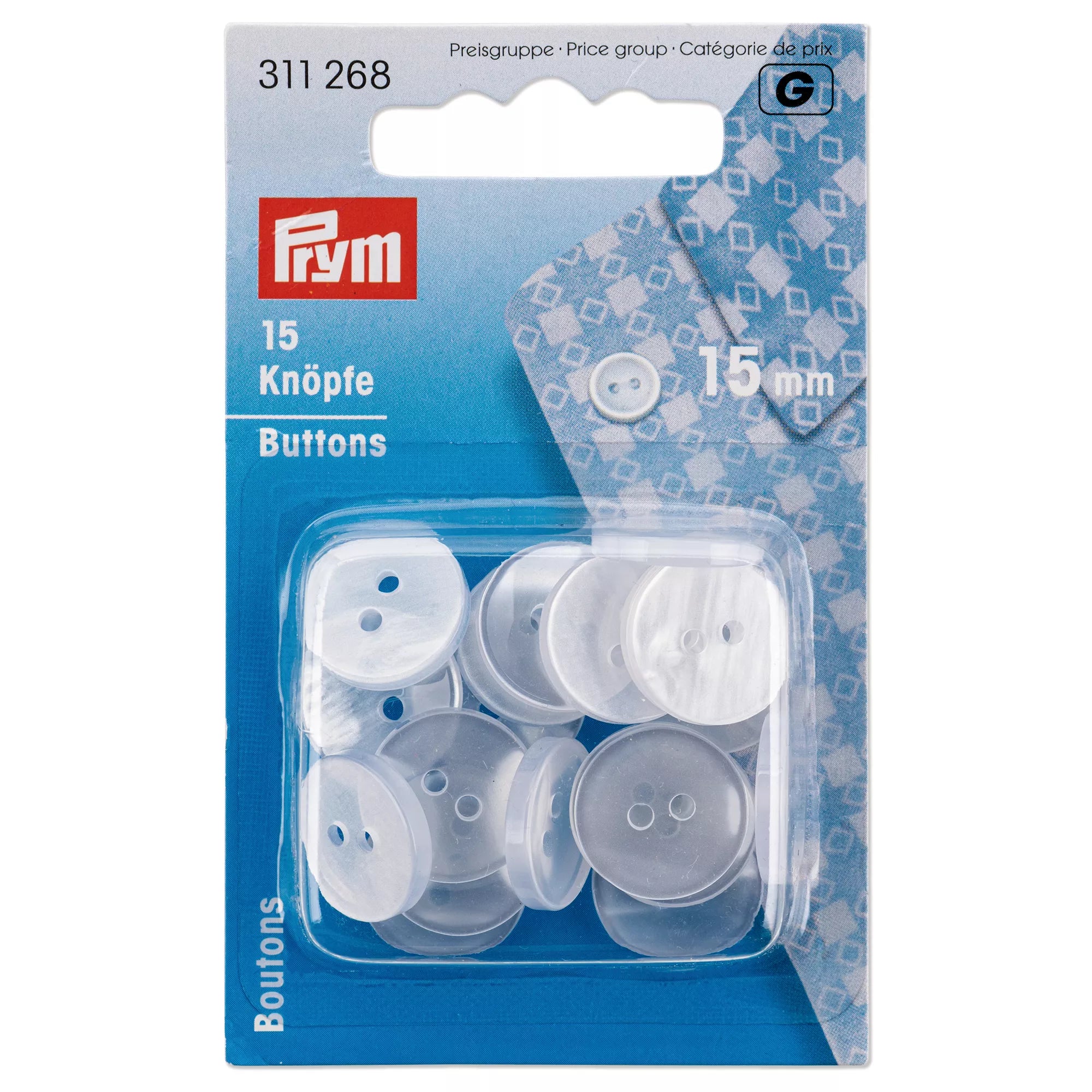 Boutons de blouse et de pyjama, 2 trous