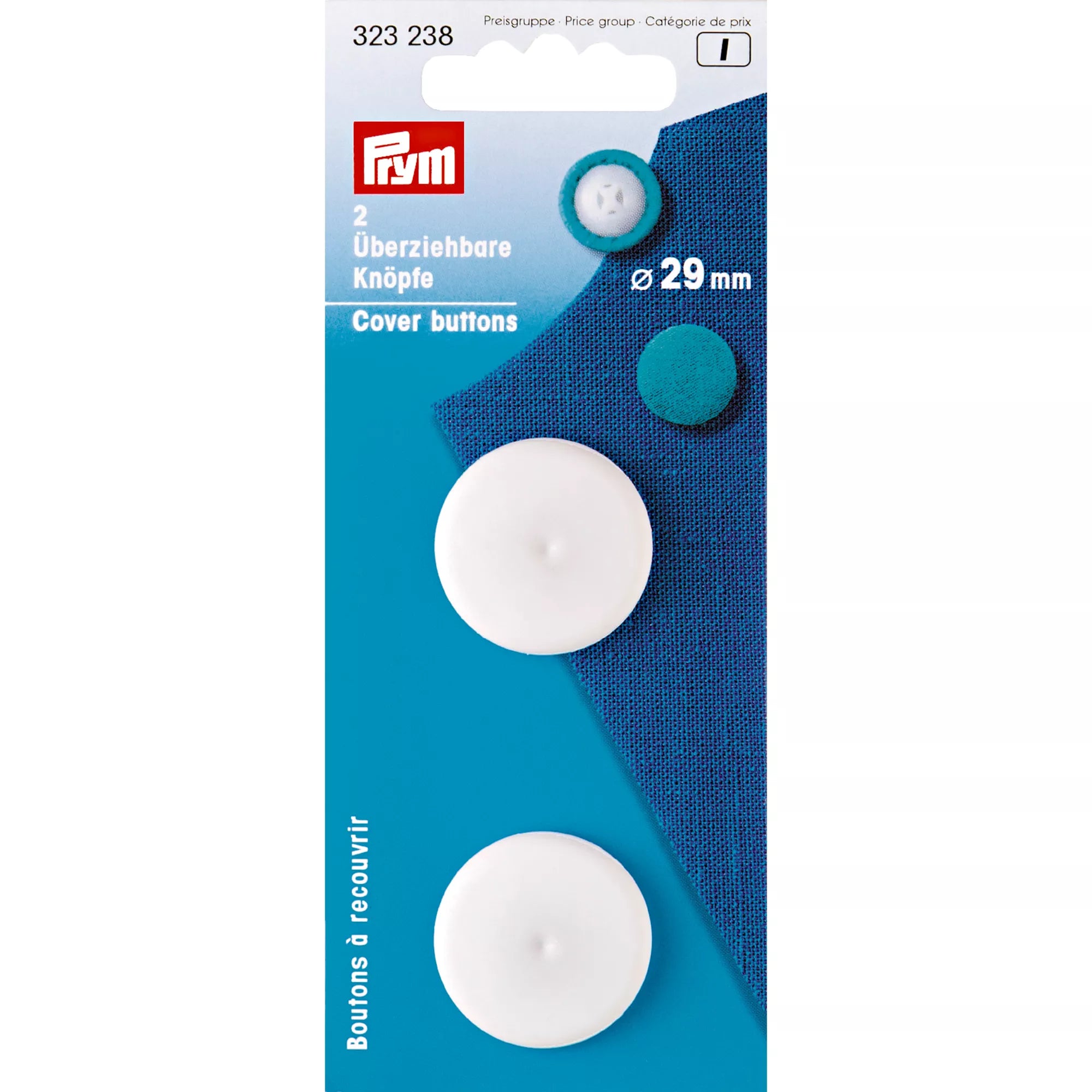 Coverable buttons made of plastic