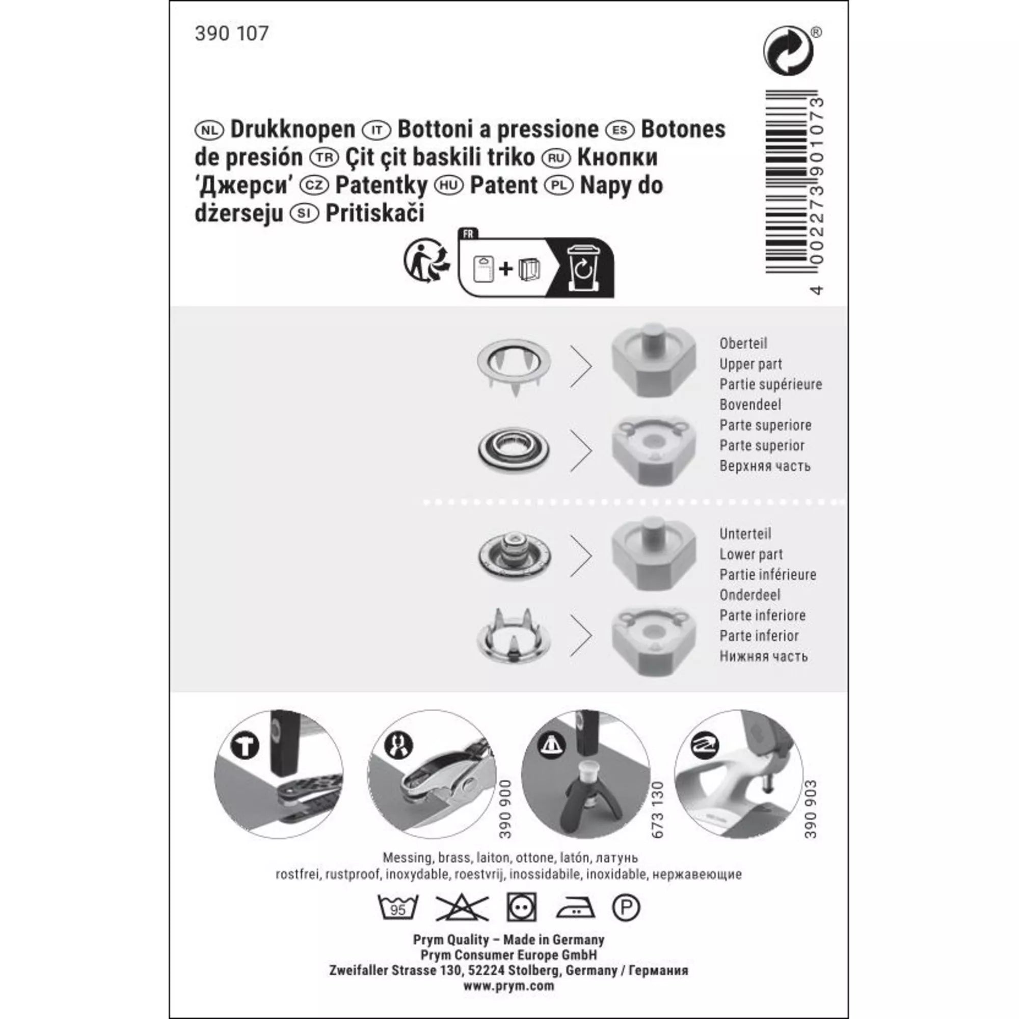 No-Sew Snap Fasteners "Jersey"