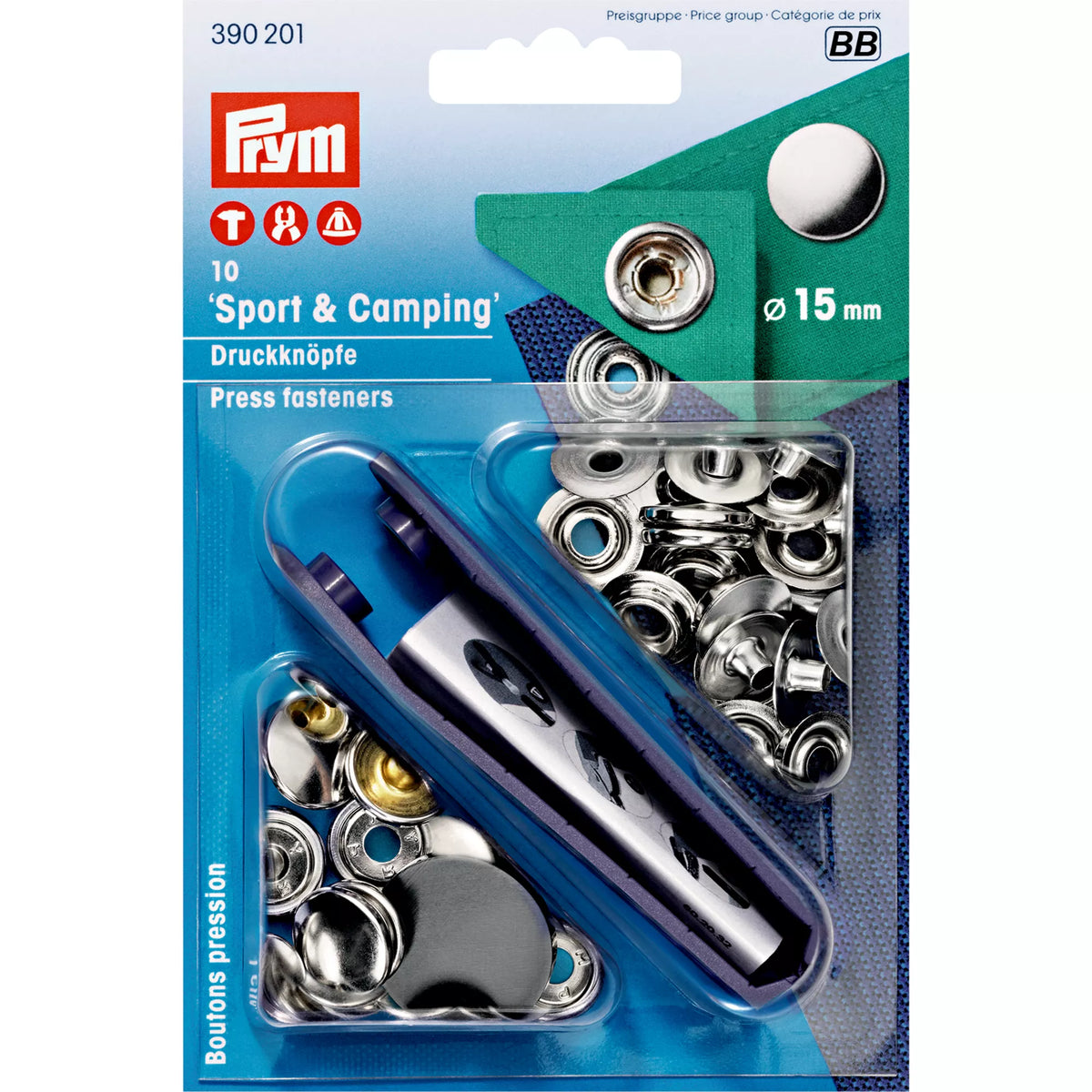 Boutons-pression sans couture "Sport & Camping"