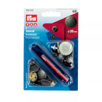 "Anorak" sew-free press fasteners, with designer cap