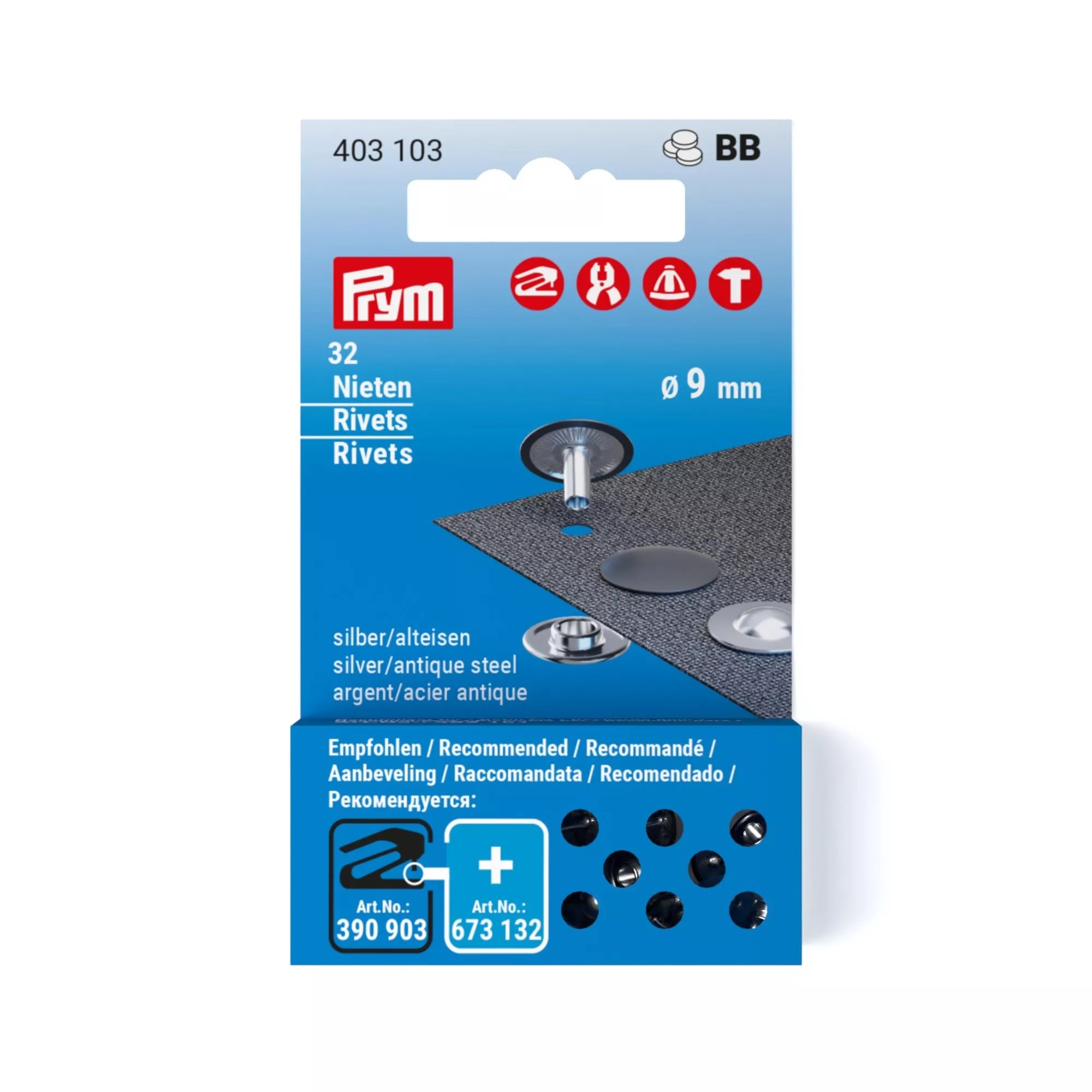 Rivets, 9 mm