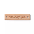 Leather appliqué "made with love"