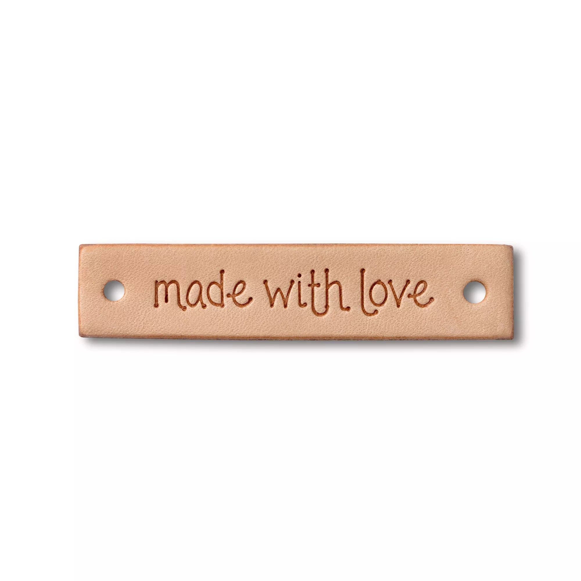 Leather appliqué "made with love"