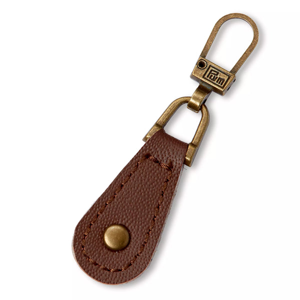 Fashion-Zipper, Lederimitat mit Niete