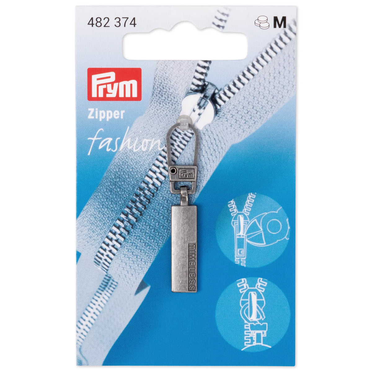 Fashion-Zipper, Classic TIMELESS, altsilber - altsilber / 43 mm x 7 mm x 1 mm / 1 Stück