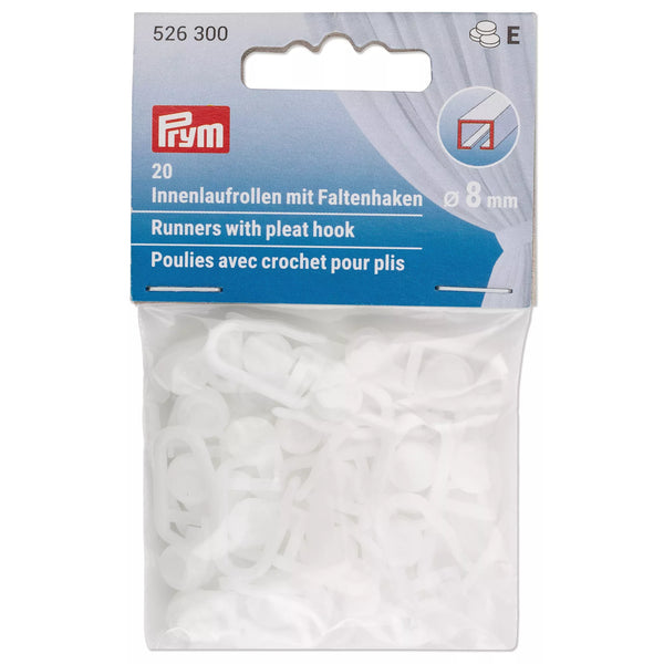 Internal rollers with pleat hooks