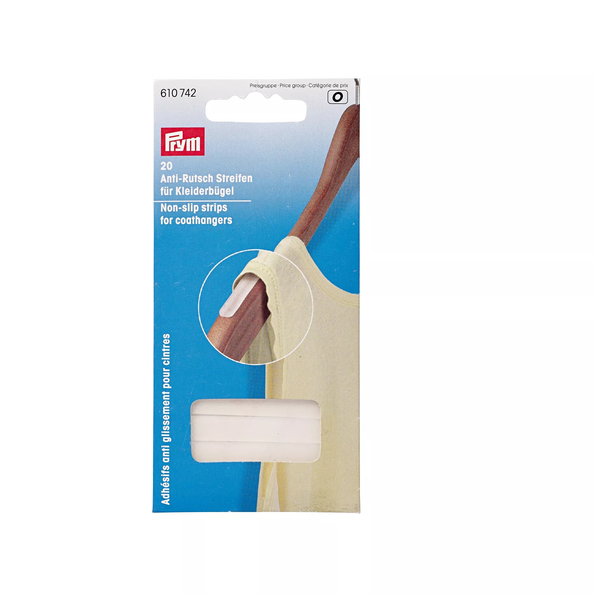 Non-slip strips for hangers