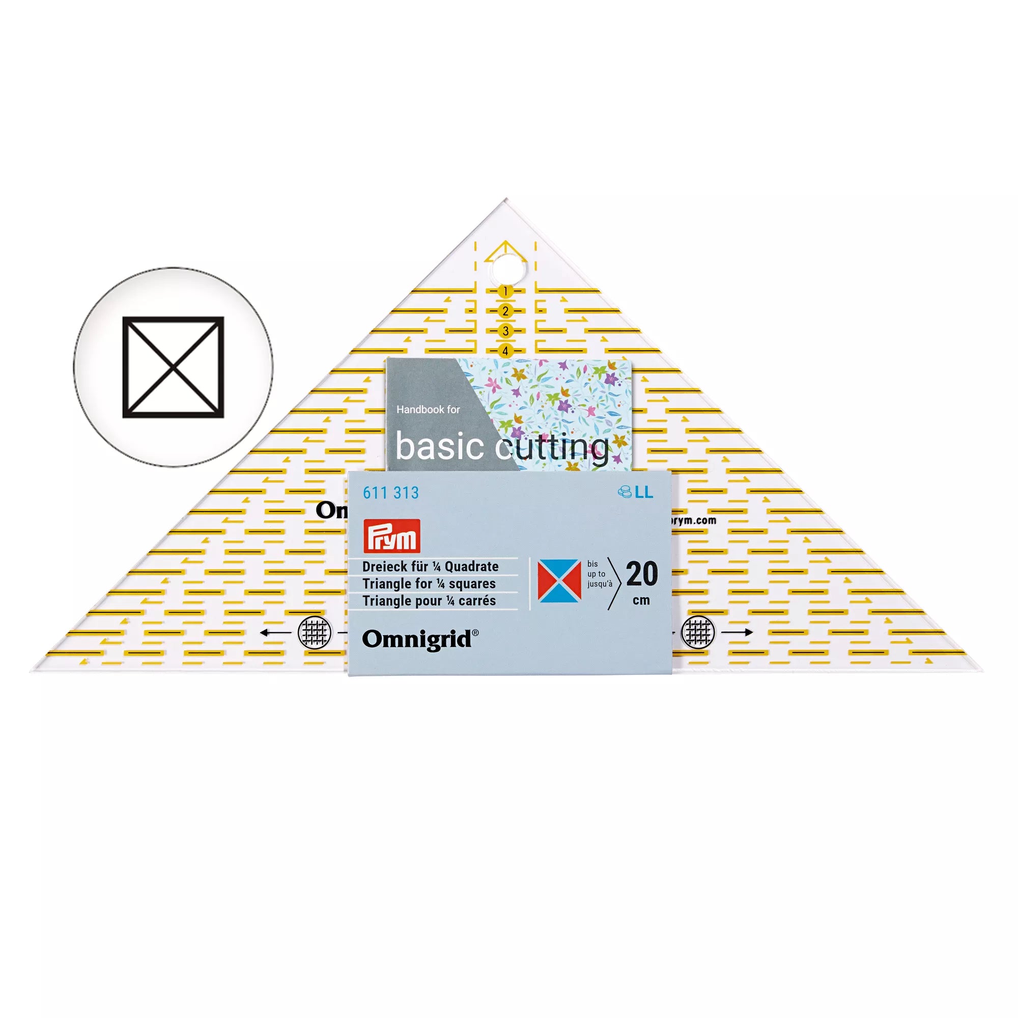 Triangles vifs ʹOmnigridʹ, échelle en pouces ou en cm
