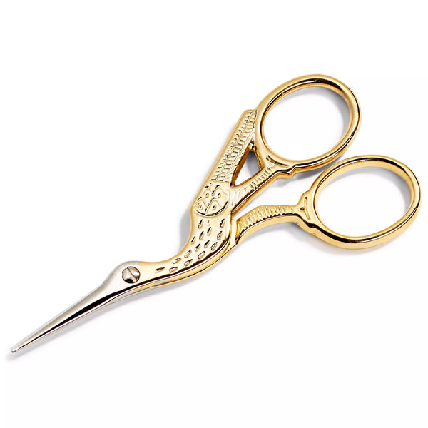 Ciseaux à broder cigogne 9cm dorés