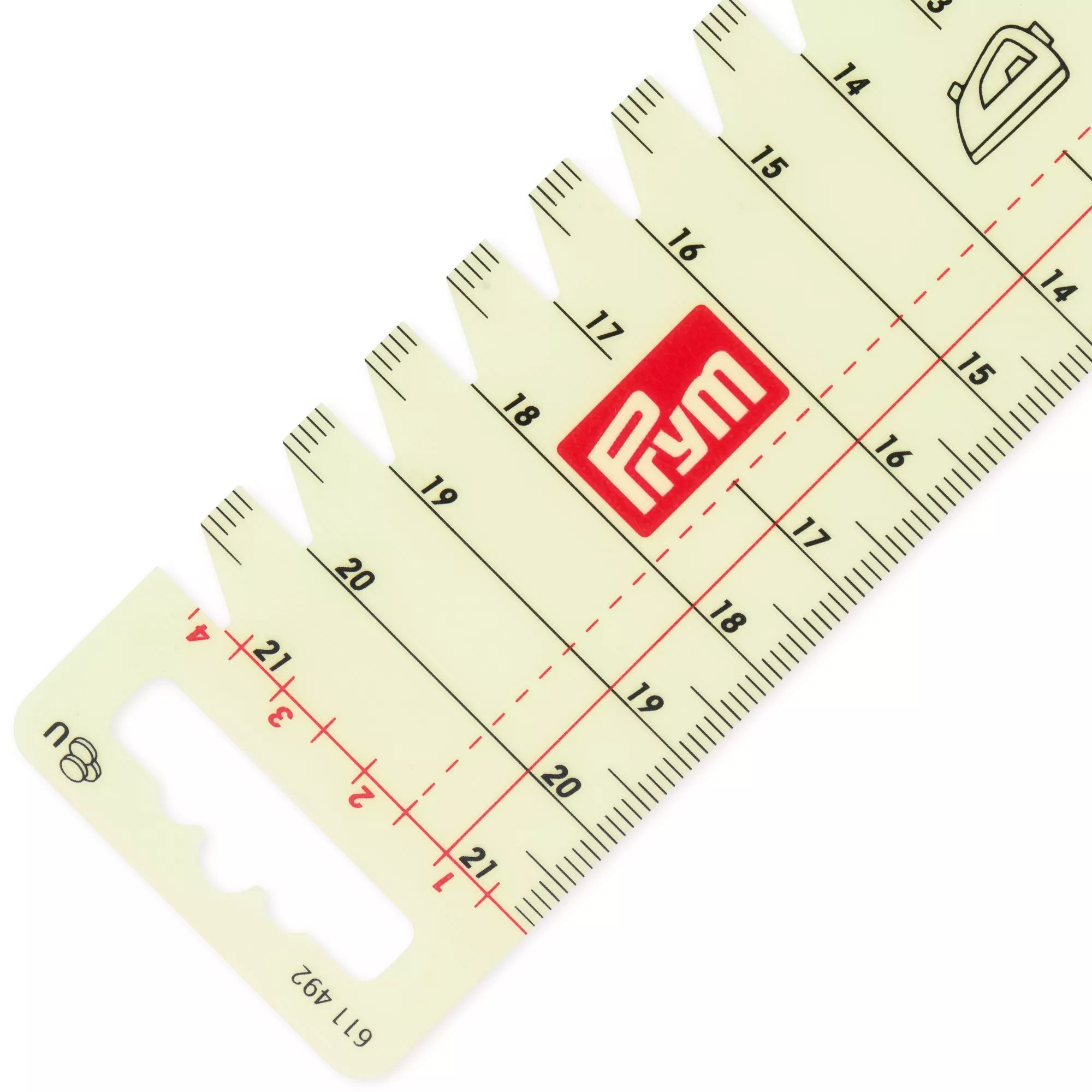 Ironing gauge, transparent