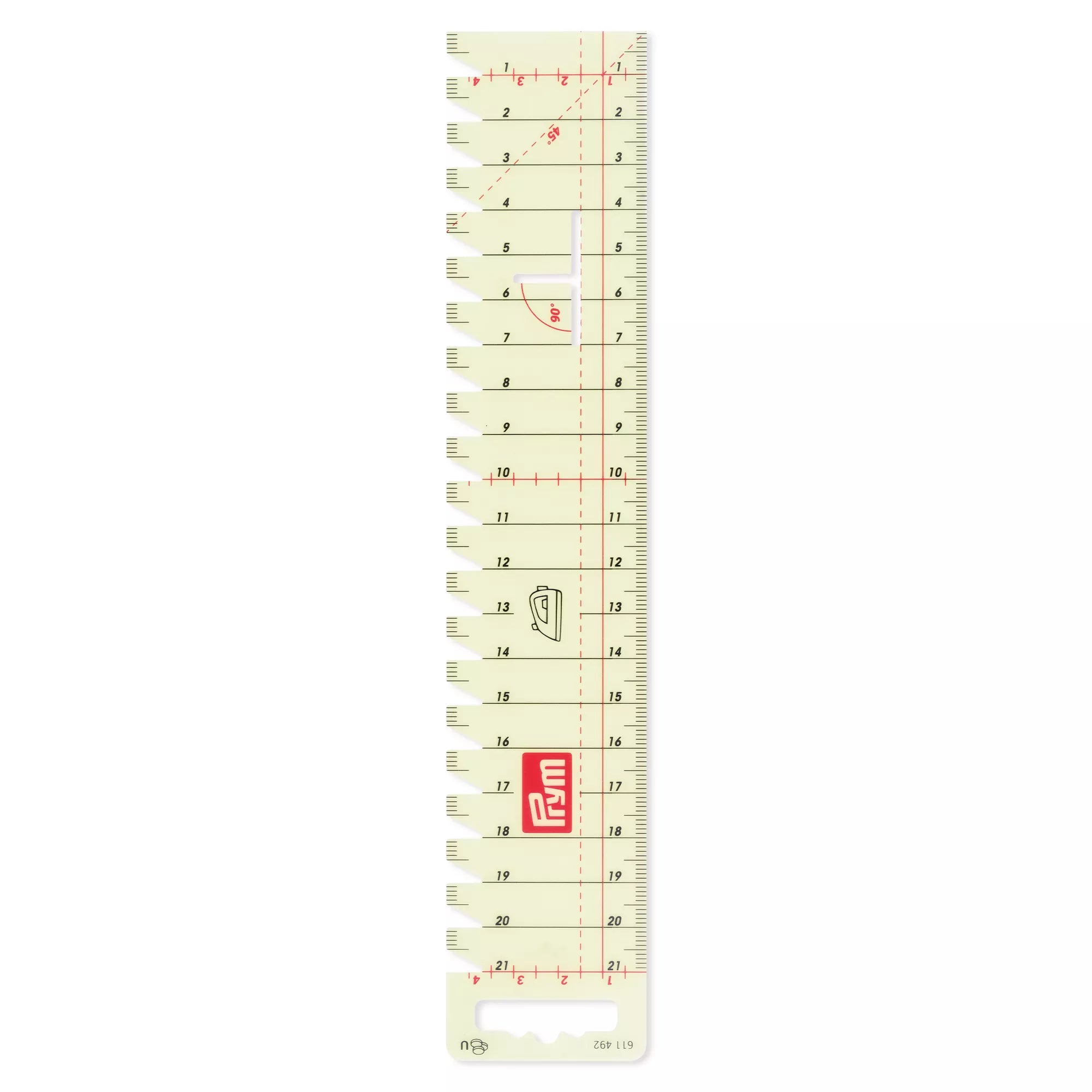 Ironing gauge, transparent