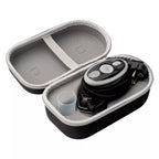 Mini fer à repasser vapeur noir avec support en silicone et étui de voyage