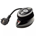 Mini fer à repasser vapeur noir avec support en silicone et étui de voyage