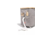 Fold & Store Box Multi, Canvas & Bamboo, foldable with wheels