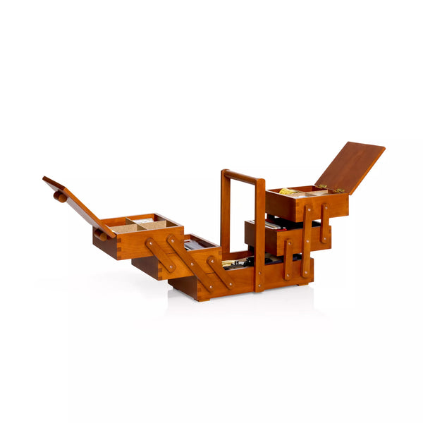 Boîte à couture en bois foncé M