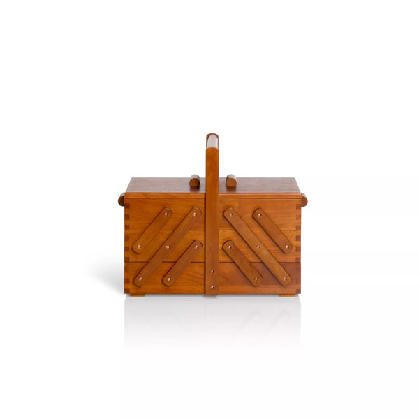 Boîte à couture en bois foncé M