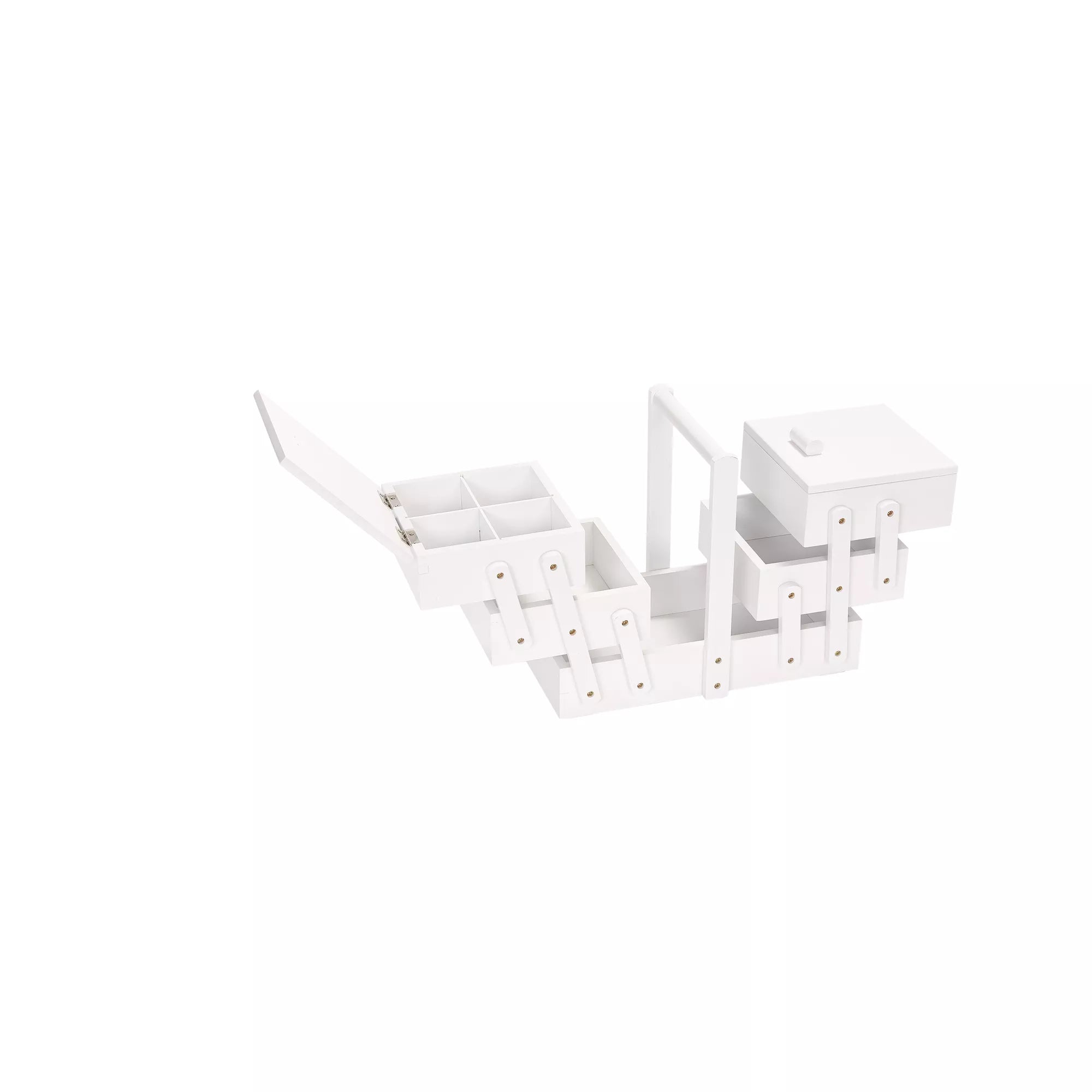 Wooden sewing box M white