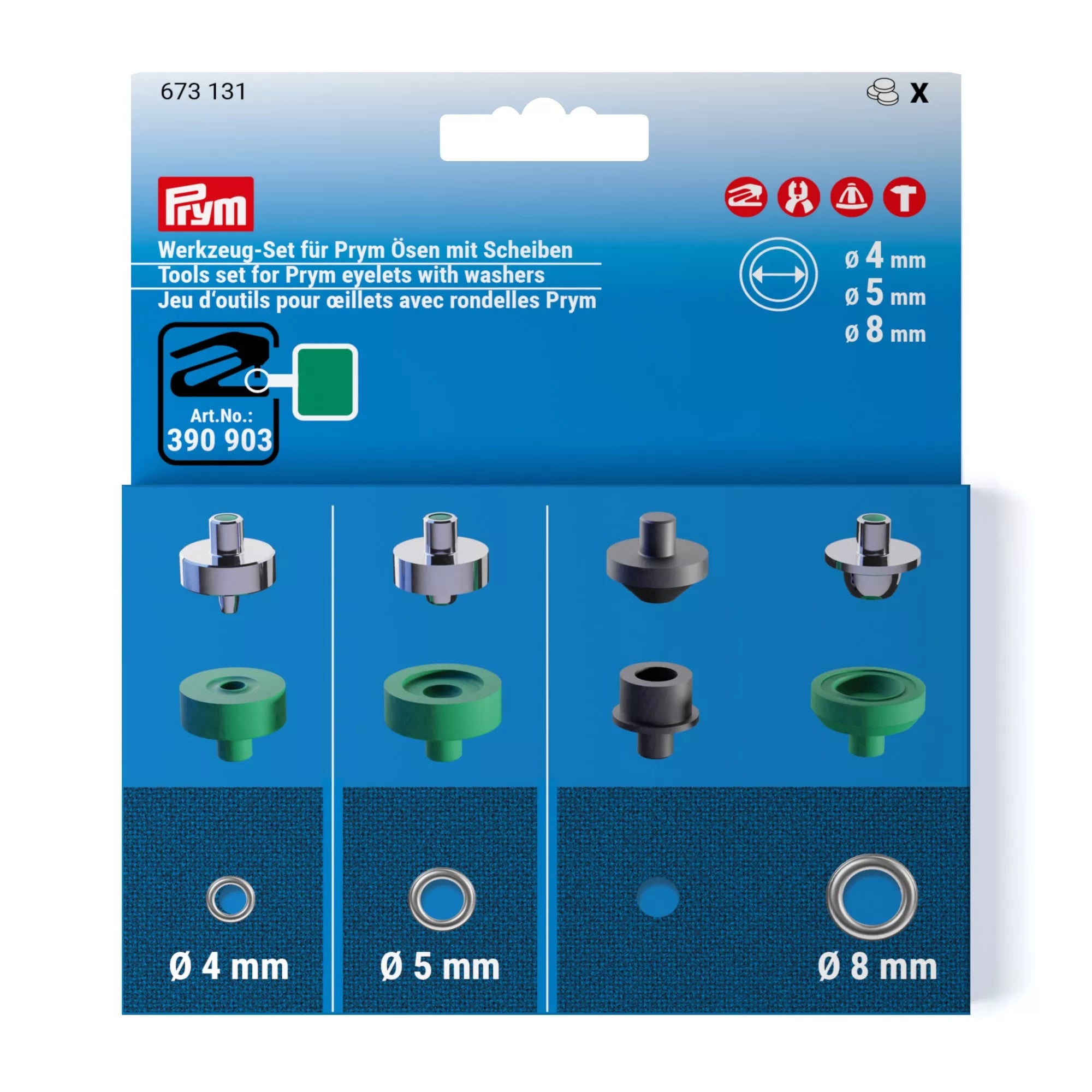 Kits d'outils pour œillets Prym avec rondelles