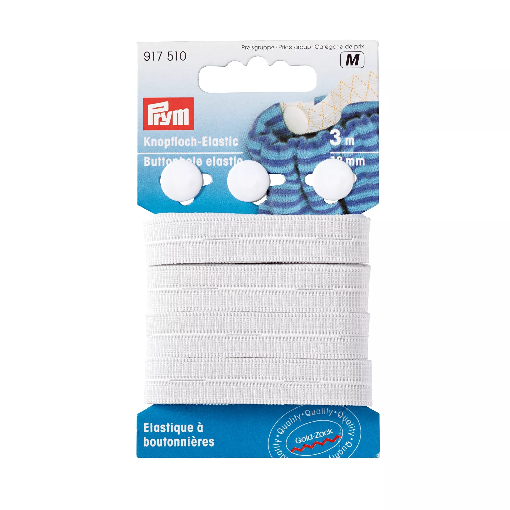 Buttonhole elastics with 3 buttons
