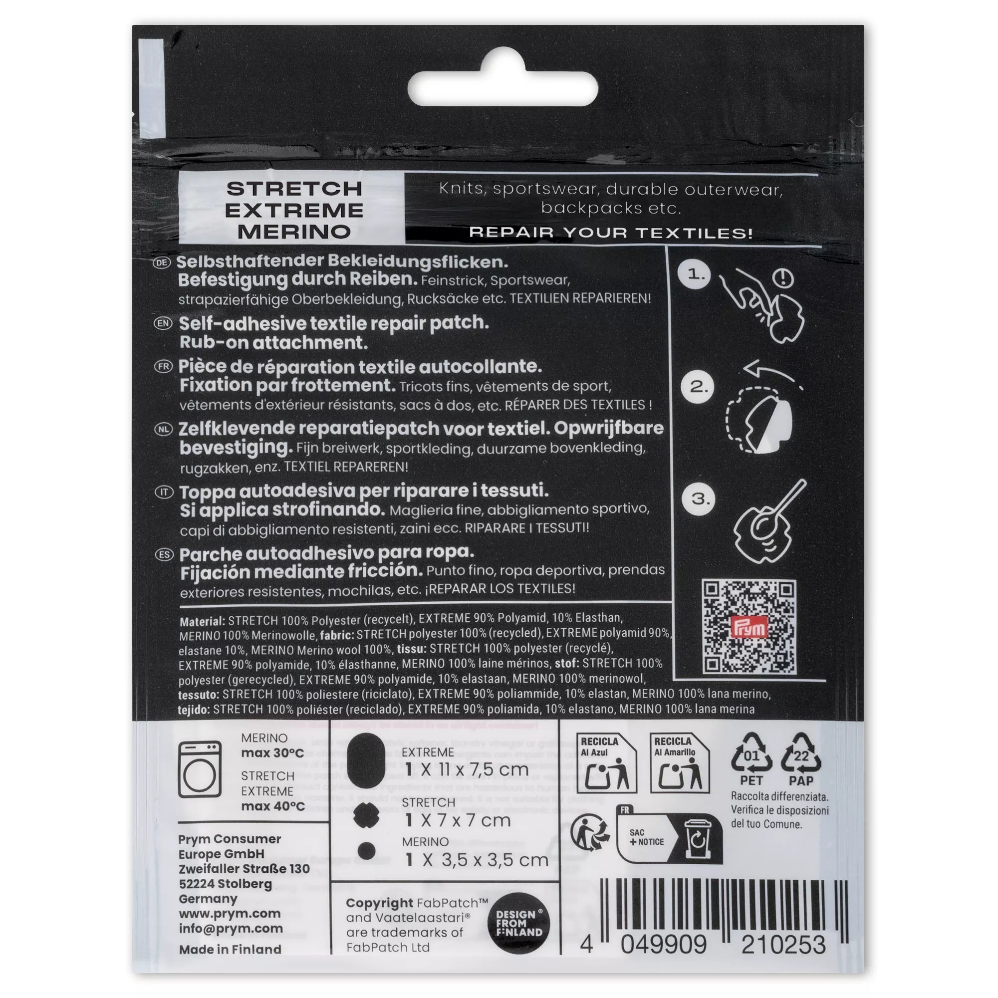 Patch auto-adhésif REPAIR KIT, noir