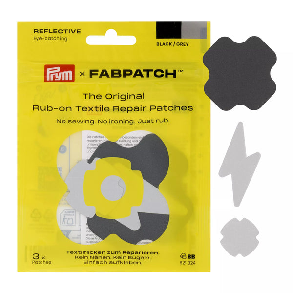 Rub-on Patch REFLECTIVE, black/grey