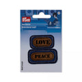 Applikation Jeans LOVE, blau/braun