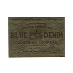 Application label BLUE DENIM, suede imitation, olive