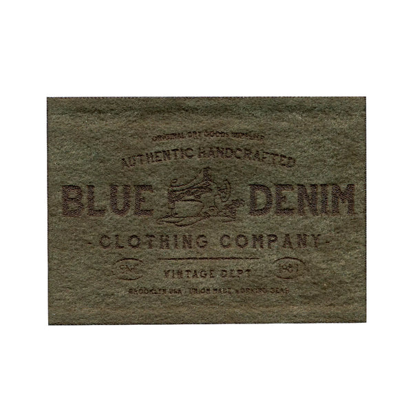 Applikation Label BLUE DENIM, Wildlederimitat, oliv