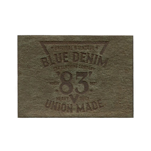 Applikation Label 83, Wildlederimitat, oliv