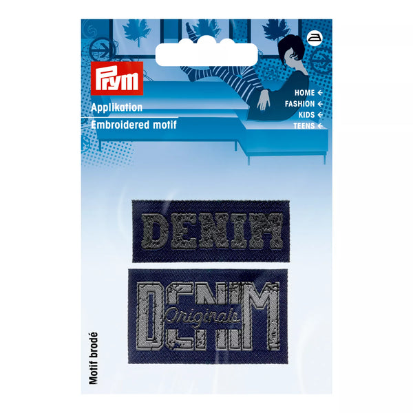 Applikation Label DENIM/ORIGINALS, blau