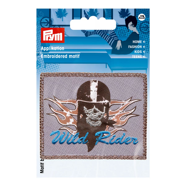 Application label WILD RIDER, beige/brown